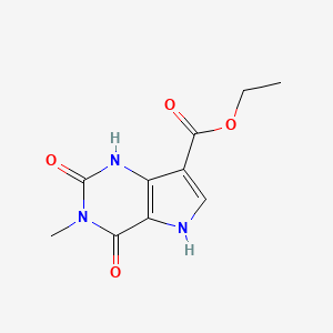 molecular formula C10H11N3O4 B13994266 Ethyl 3-methyl-2,4-dioxo-1,5-dihydropyrrolo[3,2-d]pyrimidine-7-carboxylate CAS No. 59495-66-8