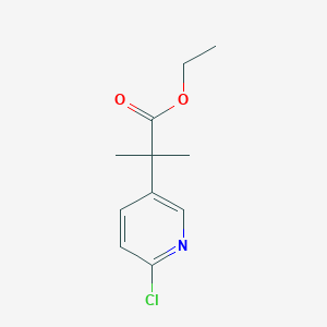 molecular formula C11H14ClNO2 B13994308 Ethyl 2-(6-chloropyridin-3-yl)-2-methylpropanoate 
