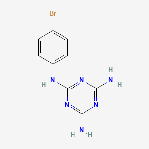 molecular formula C9H9BrN6 B13994313 N~2~-(4-Bromophenyl)-1,3,5-triazine-2,4,6-triamine CAS No. 93167-96-5
