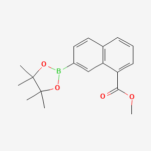 molecular formula C18H21BO4 B13994355 Methyl 7-(4,4,5,5-tetramethyl-1,3,2-dioxaborolan-2-yl)-1-naphthoate 