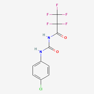 molecular formula C10H6ClF5N2O2 B13994395 N-[(4-chlorophenyl)carbamoyl]-2,2,3,3,3-pentafluoropropanamide CAS No. 736-45-8