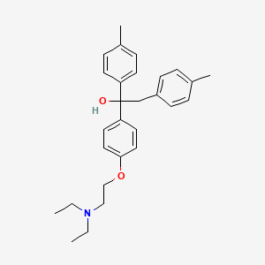 molecular formula C28H35NO2 B13994475 Benzeneethanol, a-[4-[2-(diethylamino)ethoxy]phenyl]-4-methyl-a-(4-methylphenyl)- CAS No. 14496-86-7
