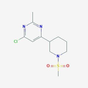molecular formula C11H16ClN3O2S B1399449 4-Chloro-2-methyl-6-(1-(methylsulfonyl)piperidin-3-yl)pyrimidine CAS No. 1316218-10-6
