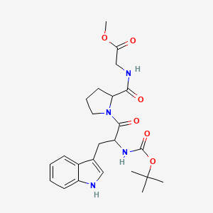 molecular formula C24H32N4O6 B13994500 methyl N-(tert-butoxycarbonyl)tryptophylprolylglycinate CAS No. 72185-97-8