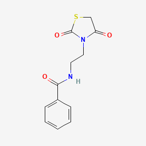molecular formula C12H12N2O3S B13994563 N-[2-(2,4-Dioxo-1,3-thiazolidin-3-yl)ethyl]benzenecarboximidic acid CAS No. 64202-44-4