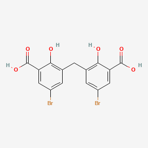 molecular formula C15H10Br2O6 B13994650 Benzoic acid, 3,3'-methylenebis[5-bromo-2-hydroxy- CAS No. 35232-55-4