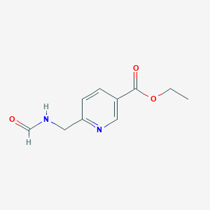 molecular formula C10H12N2O3 B13994702 Ethyl 6-[(formylamino)methyl]-3-pyridinecarboxylate CAS No. 256935-74-7