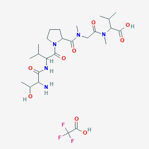 molecular formula C25H42F3N5O9 B13994724 H-DL-xiThr-DL-Val-DL-Pro-Sar-DL-N(Me)Val-OH.TFA CAS No. 5648-68-0