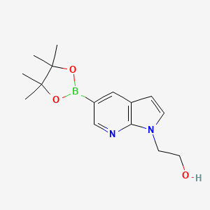 molecular formula C15H21BN2O3 B13994727 2-[5-(4,4,5,5-Tetramethyl-1,3,2-dioxaborolan-2-yl)pyrrolo[2,3-b]pyridin-1-yl]ethanol 