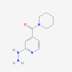molecular formula C11H16N4O B1399473 2-Hydrazino-4-(piperidin-1-ylcarbonyl)pyridine CAS No. 1247561-58-5