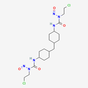 molecular formula C19H32Cl2N6O4 B13994749 3,3'-(Methanediyldicyclohexane-4,1-diyl)bis[1-(2-chloroethyl)-1-nitrosourea] CAS No. 60324-95-0