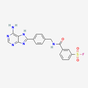 molecular formula C19H15FN6O3S B13994764 3-[[4-(6-amino-7H-purin-8-yl)phenyl]methylcarbamoyl]benzenesulfonyl fluoride CAS No. 42447-70-1