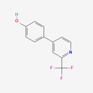 molecular formula C12H8F3NO B13994822 4-(2-Trifluoromethyl)pyridine-4-ylphenol 