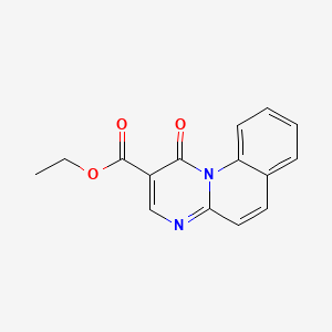 molecular formula C15H12N2O3 B13994835 1H-Pyrimido[1,2-a]quinoline-2-carboxylic acid, 1-oxo-, ethyl ester CAS No. 37611-65-7