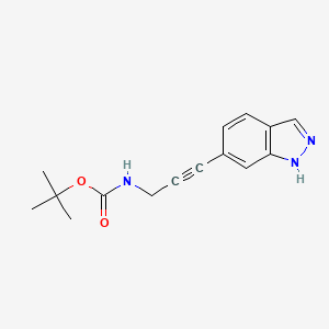molecular formula C15H17N3O2 B13994889 tert-butyl (3-(1H-indazol-6-yl)prop-2-yn-1-yl)carbamate 