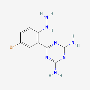 molecular formula C9H10BrN7 B13994896 6-(5-Bromo-2-hydrazinylphenyl)-1,3,5-triazine-2,4-diamine CAS No. 30101-80-5