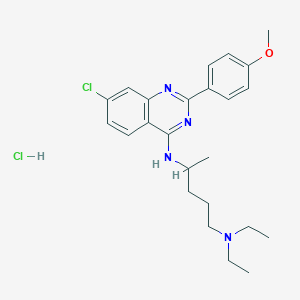 molecular formula C24H32Cl2N4O B13994912 4-N-[7-chloro-2-(4-methoxyphenyl)quinazolin-4-yl]-1-N,1-N-diethylpentane-1,4-diamine;hydrochloride CAS No. 5431-76-5