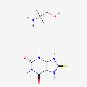 molecular formula C11H19N5O3S B13994918 2-Amino-2-methylpropan-1-ol;1,3-dimethyl-8-sulfanylidene-7,9-dihydropurine-2,6-dione CAS No. 5439-45-2