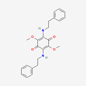 molecular formula C24H26N2O4 B13994921 2,5-Dimethoxy-3,6-bis[(2-phenylethyl)amino]cyclohexa-2,5-diene-1,4-dione CAS No. 16950-77-9