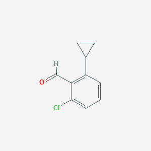 molecular formula C10H9ClO B13994929 2-Chloro-6-cyclopropylbenzaldehyde 