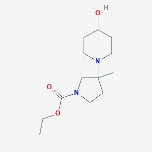 Ethyl 3-(4-hydroxypiperidin-1-YL)-3-methylpyrrolidine-1-carboxylate