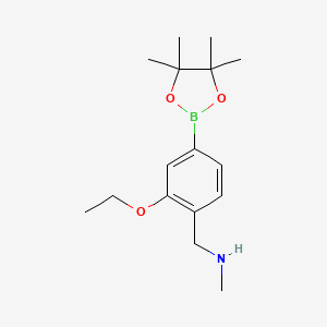 molecular formula C16H26BNO3 B13994981 1-[2-ethoxy-4-(4,4,5,5-tetramethyl-1,3,2-dioxaborolan-2-yl)phenyl]-N-methylmethanamine 