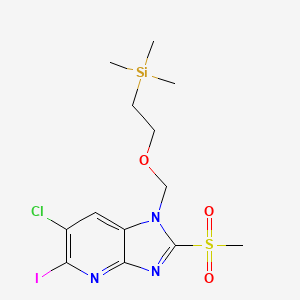 molecular formula C13H19ClIN3O3SSi B13995021 2-[(6-Chloro-5-iodo-2-methylsulfonyl-imidazo[4,5-b]pyridin-1-yl)methoxy]ethyl-trimethyl-silane 