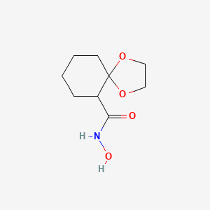 molecular formula C9H15NO4 B13995035 N-hydroxy-1,4-dioxaspiro[4.5]decane-6-carboxamide CAS No. 27773-01-9