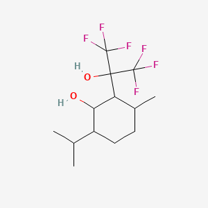 molecular formula C13H20F6O2 B13995079 Cyclohexanol, 2-(1,1,1,3,3,3-hexafluoro-2-hydroxy-2-propyl)-6-isopropyl-3-methyl- CAS No. 34844-42-3