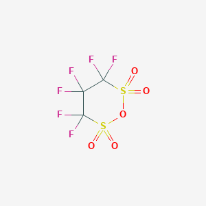 molecular formula C3F6O5S2 B13995101 3,3,4,4,5,5-Hexafluoro-1,2lambda~6~,6lambda~6~-oxadithiane-2,2,6,6-tetrone CAS No. 82727-20-6