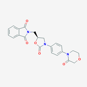 molecular formula C22H19N3O6 B139952 (S)-2-((2-Oxo-3-(4-(3-oxomorpholino)phenyl)oxazolidin-5-yl)methyl)isoindoline-1,3-dione CAS No. 446292-08-6