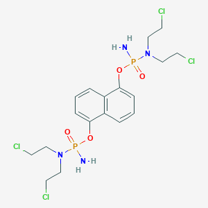 molecular formula C18H26Cl4N4O4P2 B13995294 N-[amino-[5-[amino-[bis(2-chloroethyl)amino]phosphoryl]oxynaphthalen-1-yl]oxyphosphoryl]-2-chloro-N-(2-chloroethyl)ethanamine CAS No. 88181-23-1