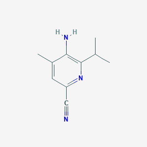molecular formula C10H13N3 B13995315 5-Amino-6-isopropyl-4-methylpicolinonitrile 