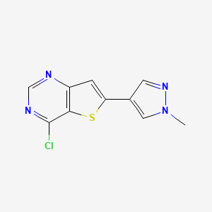 molecular formula C10H7ClN4S B13995419 4-Chloro-6-(1-methylpyrazol-4-yl)thieno[3,2-d]pyrimidine 