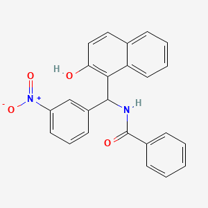 molecular formula C24H18N2O4 B13995532 N-[(2-hydroxynaphthalen-1-yl)-(3-nitrophenyl)methyl]benzamide CAS No. 5926-32-9