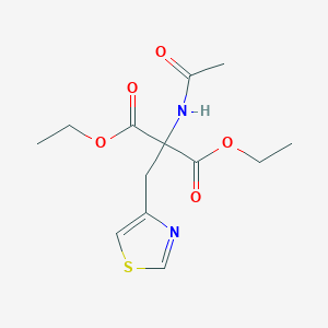 molecular formula C13H18N2O5S B13995551 Diethyl 2-acetamido-2-(thiazol-4-ylmethyl)malonate 