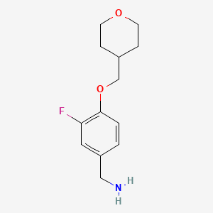 {3-Fluoro-4-[(oxan-4-yl)methoxy]phenyl}methanamine