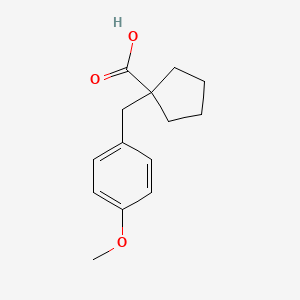 molecular formula C14H18O3 B13995594 1-[(4-Methoxyphenyl)methyl]cyclopentanecarboxylic acid CAS No. 220875-86-5
