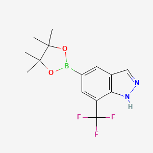 molecular formula C14H16BF3N2O2 B13995614 5-(4,4,5,5-tetramethyl-1,3,2-dioxaborolan-2-yl)-7-(trifluoromethyl)-1H-indazole 