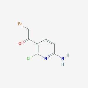 molecular formula C7H6BrClN2O B13995625 1-(6-Amino-2-chloropyridin-3-yl)-2-bromoethan-1-one 