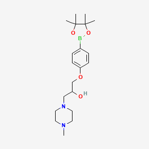 molecular formula C20H33BN2O4 B13995637 1-(4-Methylpiperazin-1-yl)-3-(4-(4,4,5,5-tetramethyl-1,3,2-dioxaborolan-2-yl)phenoxy)propan-2-ol 