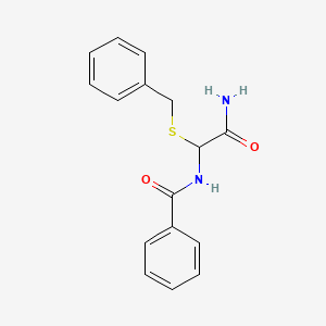 molecular formula C16H16N2O2S B13995655 N-(2-amino-1-benzylsulfanyl-2-oxoethyl)benzamide CAS No. 31657-20-2