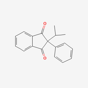molecular formula C18H16O2 B13995686 2-Phenyl-2-propan-2-ylindene-1,3-dione CAS No. 18473-54-6