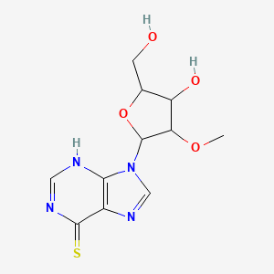 molecular formula C11H14N4O4S B13995699 9-[4-hydroxy-5-(hydroxymethyl)-3-methoxyoxolan-2-yl]-3H-purine-6-thione CAS No. 13039-46-8