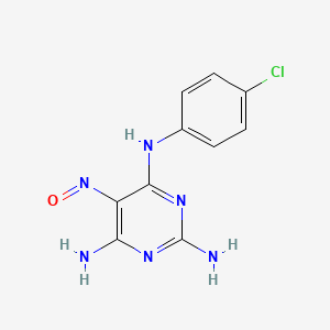 molecular formula C10H9ClN6O B13995711 N4-(4-chlorophenyl)-5-nitroso-pyrimidine-2,4,6-triamine CAS No. 7399-26-0
