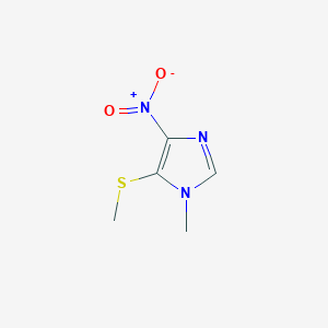 molecular formula C5H7N3O2S B13995725 1-Methyl-5-(methylsulfanyl)-4-nitro-1H-imidazole CAS No. 37527-30-3
