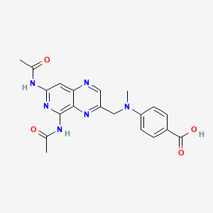 molecular formula C20H20N6O4 B13995767 Benzoicacid, 4-[[[5,7-bis(acetylamino)pyrido[3,4-b]pyrazin-3-yl]methyl]methylamino]- CAS No. 30826-50-7