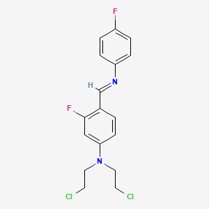 molecular formula C17H16Cl2F2N2 B13995822 N,N-bis(2-chloroethyl)-3-fluoro-4-[(4-fluorophenyl)iminomethyl]aniline CAS No. 1744-54-3