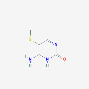 molecular formula C5H7N3OS B13995898 6-Amino-5-(methylsulfanyl)pyrimidin-2(1h)-one CAS No. 6623-80-9