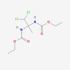 molecular formula C9H16Cl2N2O4 B13995899 ethyl N-[1,1-dichloro-2-(ethoxycarbonylamino)propan-2-yl]carbamate CAS No. 5439-33-8
